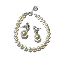 Сет гривна и обици - Cream Pearls